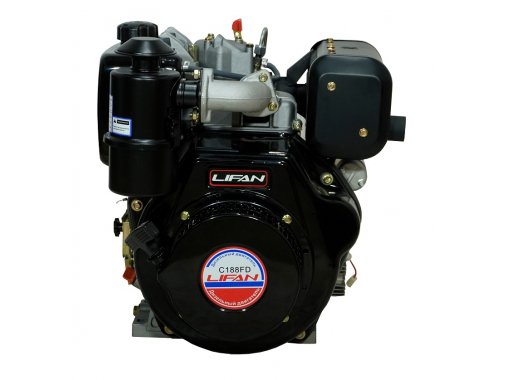 Двигатель Lifan Diesel 188FD, шлицевой вал ?25мм, катушка 6 Ампер