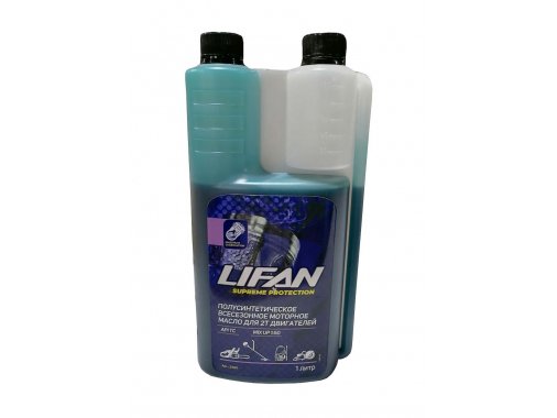 Масло LIFAN для 2-х тактных двигателей полусинтетическое API TС с дозатором, синее 1л